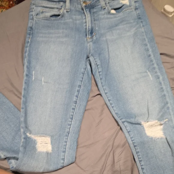 Joe's Jeans Light Blue Skinny Distressed Jeans - Picture 3 of 7